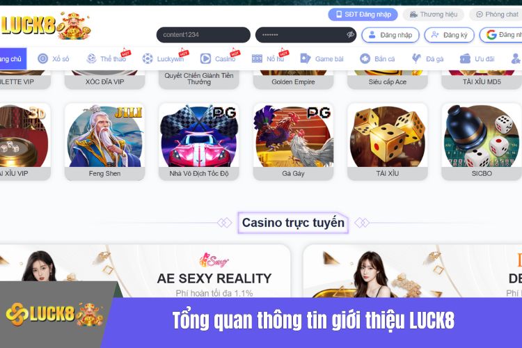 Tổng quan thông tin giới thiệu LUCK8